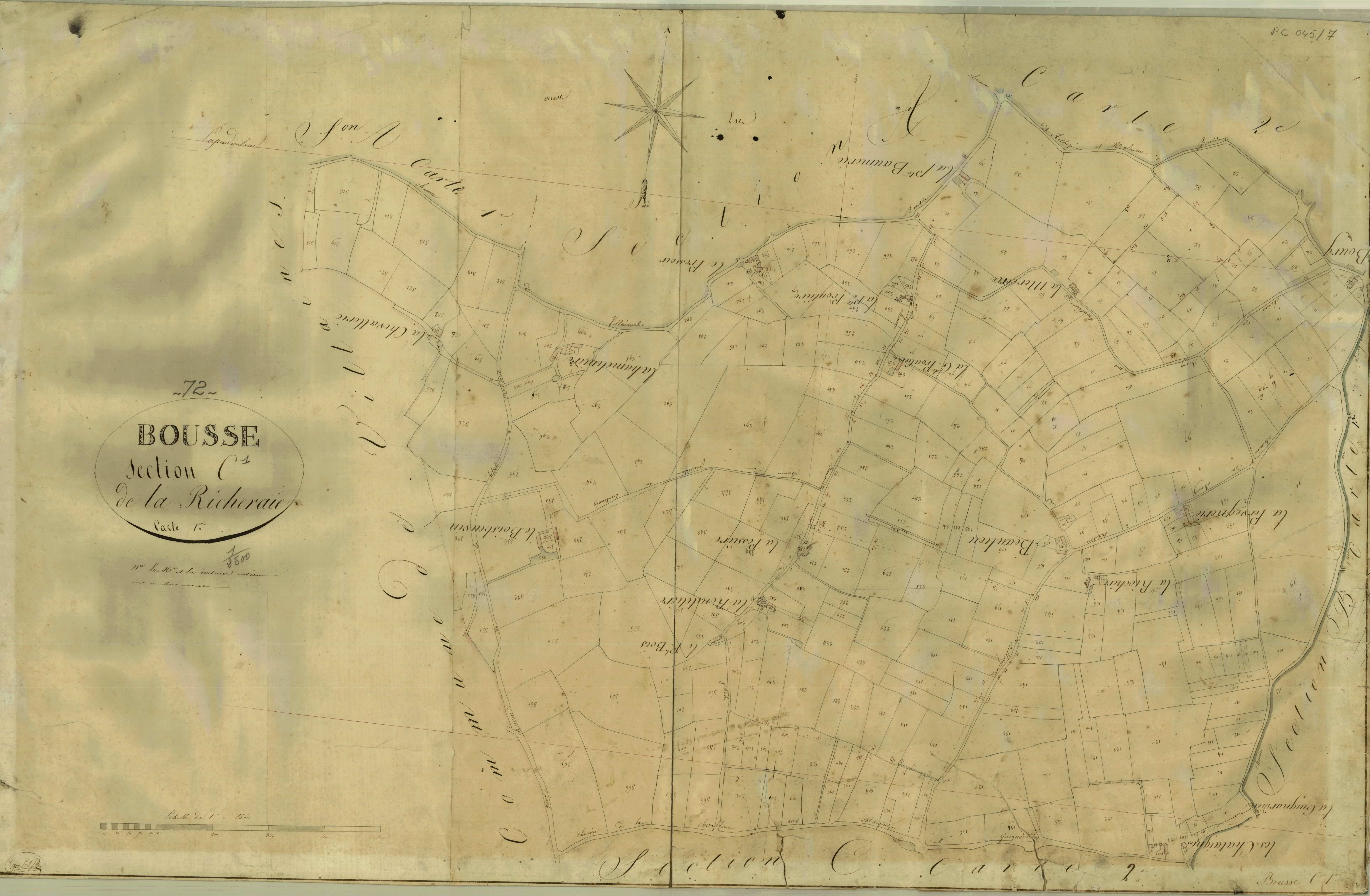 Bousse - Cadastre 1827 - C1 de la Richeraie